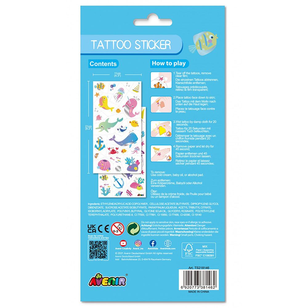 Avenir - TemporaryTattoos - 52pcs - Sea Animal