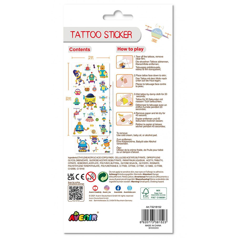 Avenir - TemporaryTattoos - 50pcs - Robot