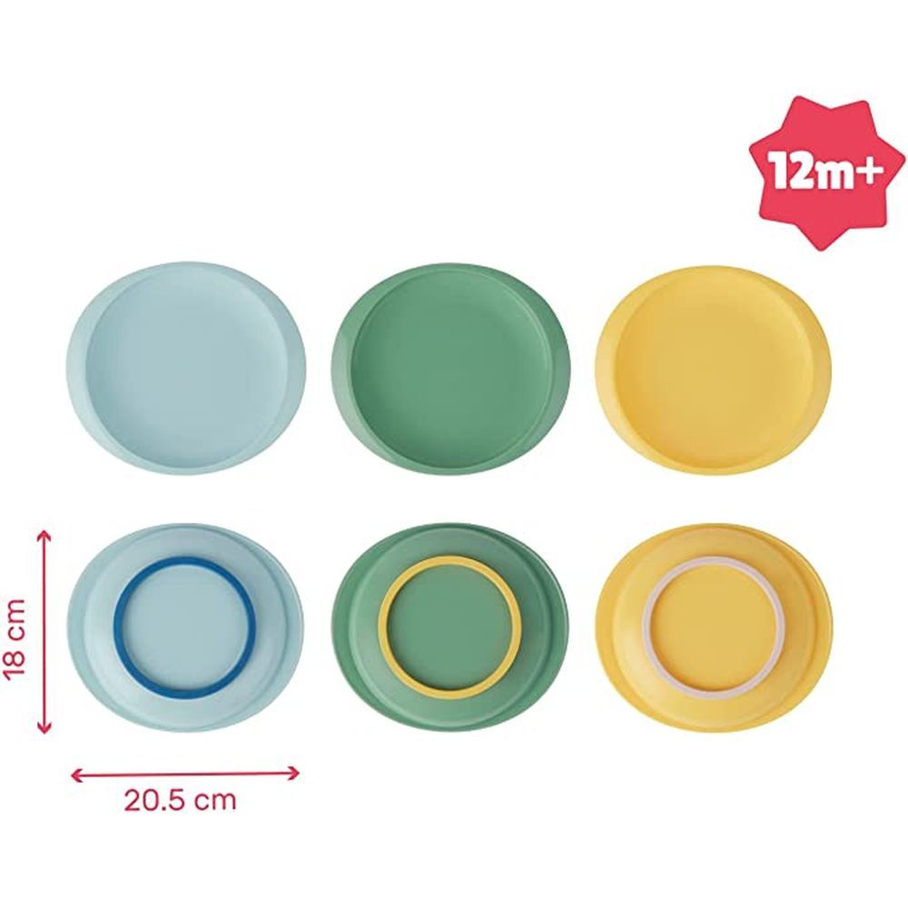 Badabulle - Non-Slip & Unbreakable Plates - Pack of 3