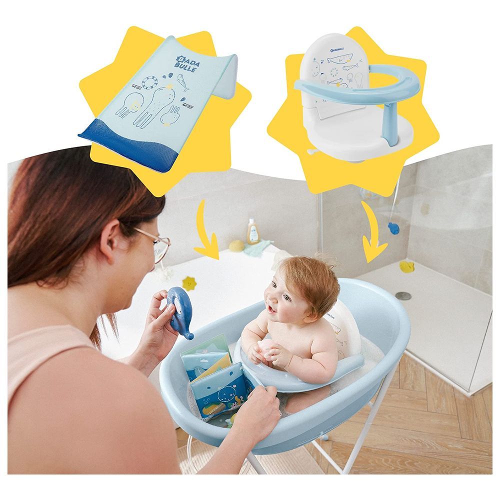 Badabulle - Baby & Toddler Spacious Whale Bathtub - Blue