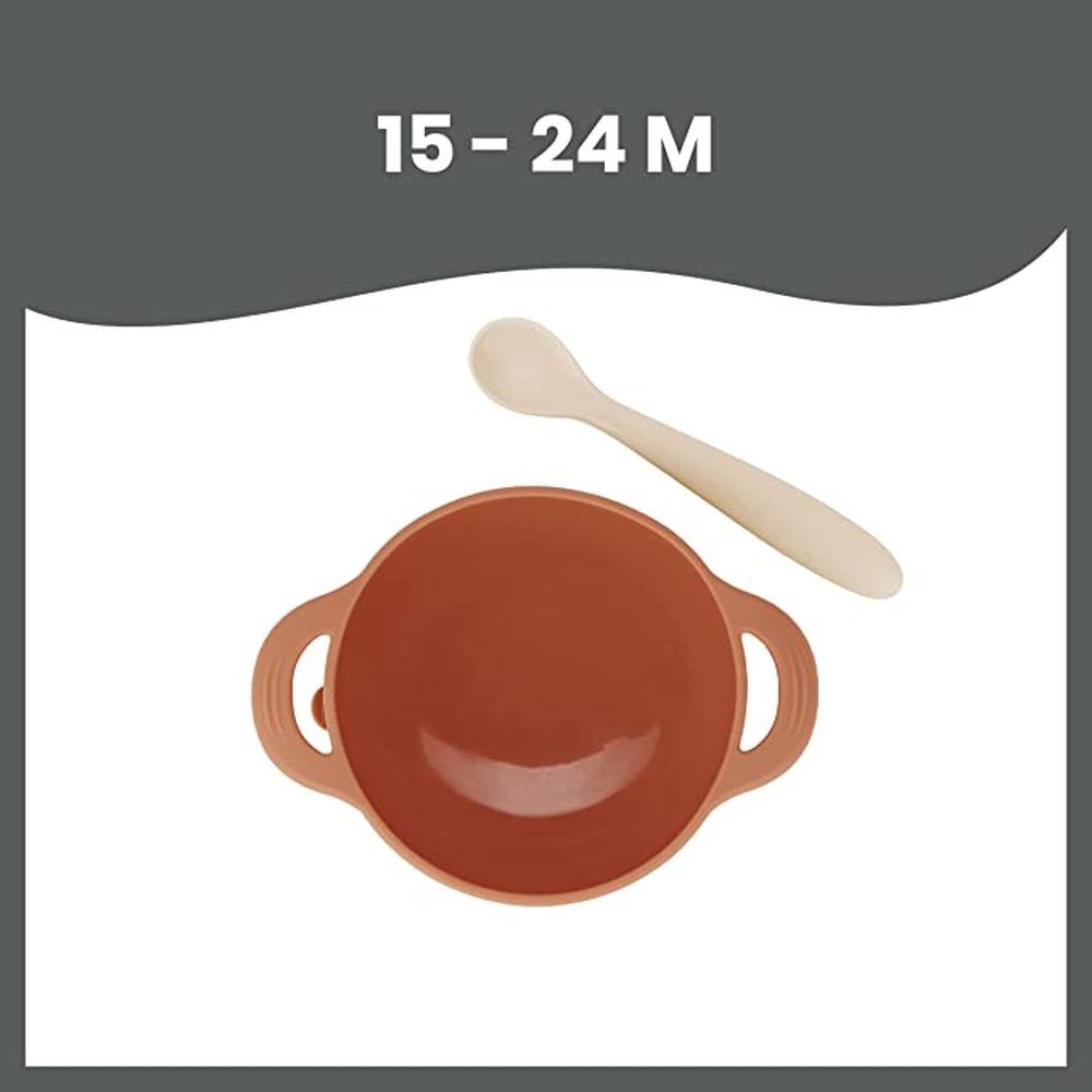 Babymoov - Silicone Bowl & Spoon Weaning 2pc-Set - Peach