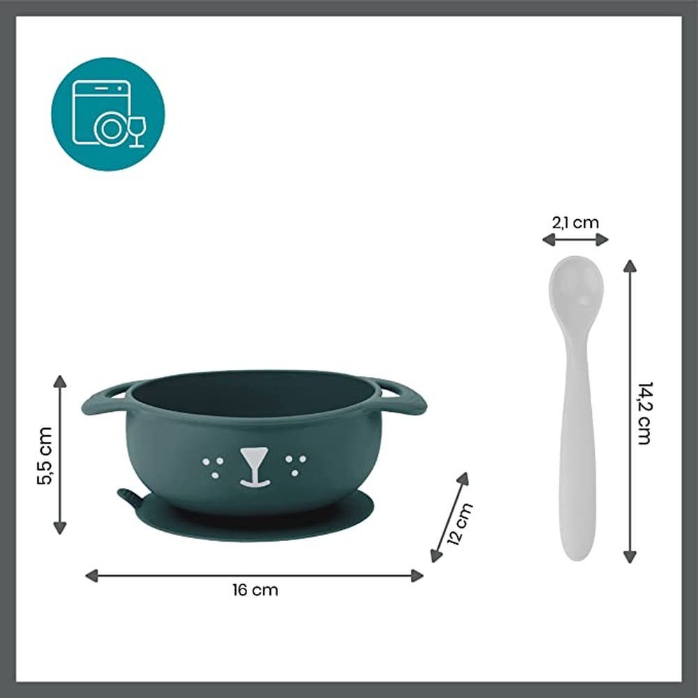 Babymoov - Silicone Bowl & Spoon Weaning 2pc-Set - Blue