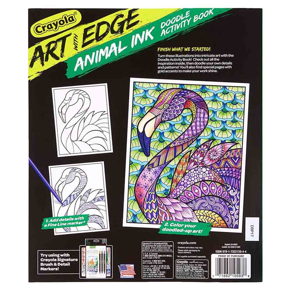 Crayola - Animal Ink Doodle Activity Book Art With Edge