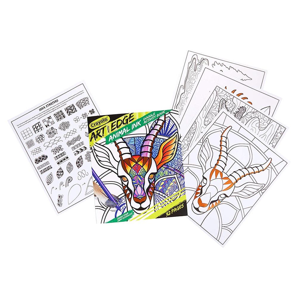 Crayola - Animal Ink Doodle Activity Book Art With Edge