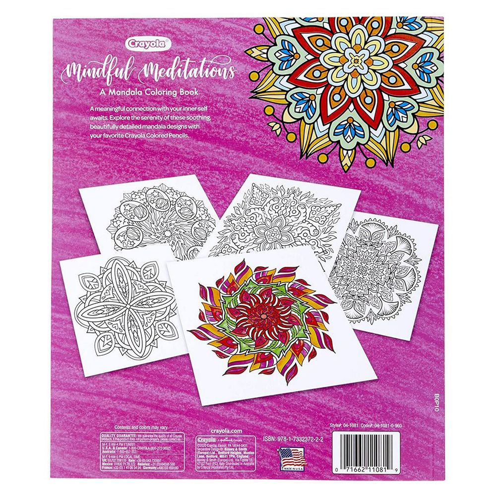 Crayola - 40-Page Coloring Book Mindful Meditations