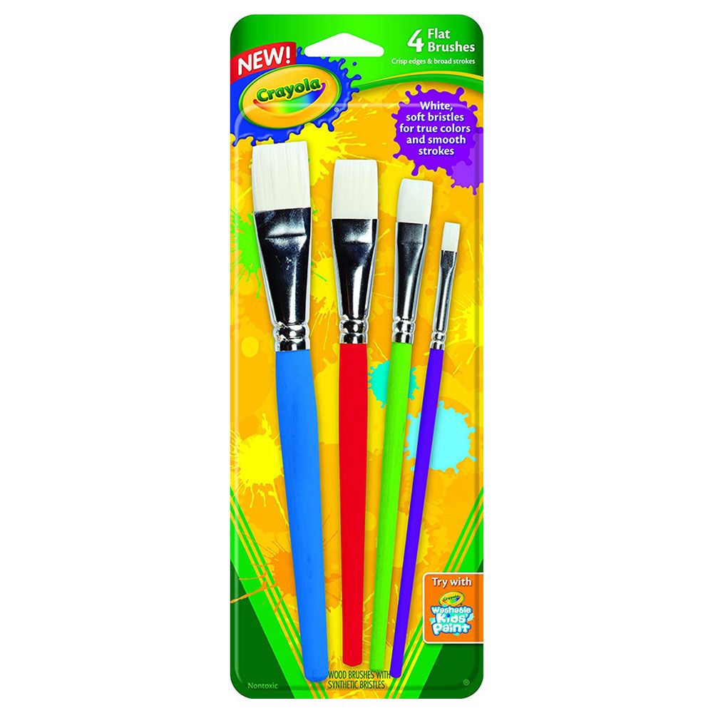 Crayola - Flat Brush Set - Pack of 4