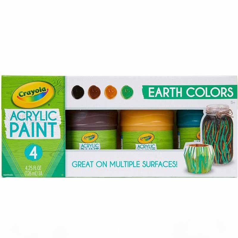 Crayola - 40z. Multi-Surface Acrylic Earth Colors - 4pcs