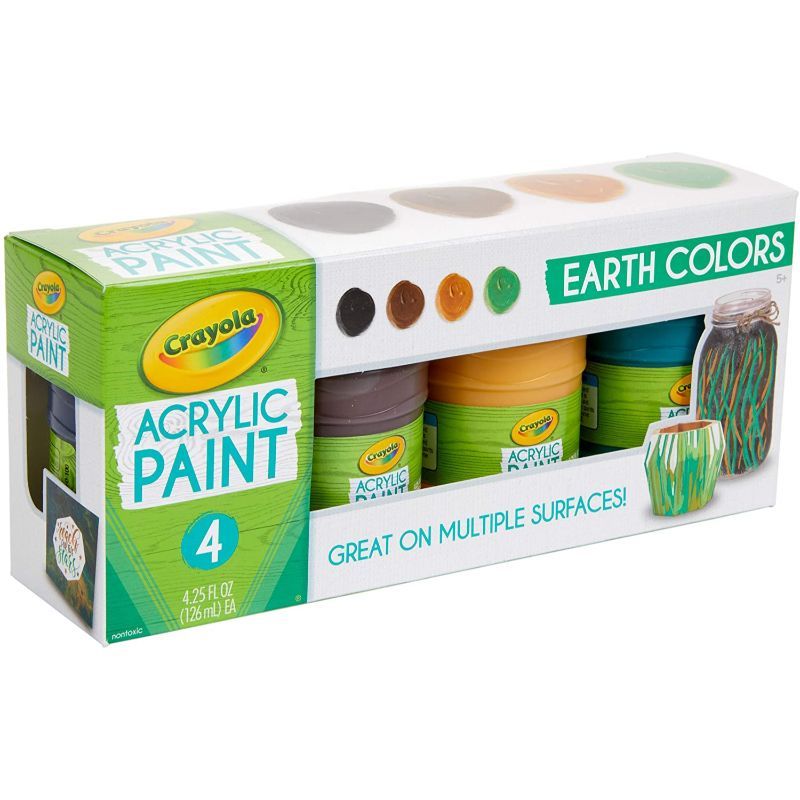 Crayola - 40z. Multi-Surface Acrylic Earth Colors - 4pcs