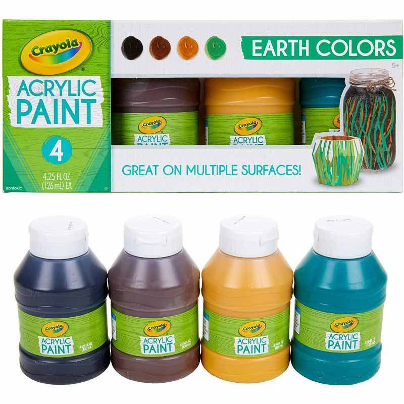 Crayola - 40z. Multi-Surface Acrylic Earth Colors - 4pcs