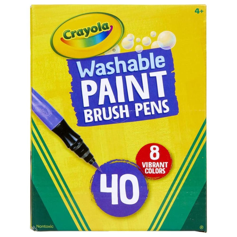 Crayola - Easy to Remove Washable Paint Brush Pens 40pcs