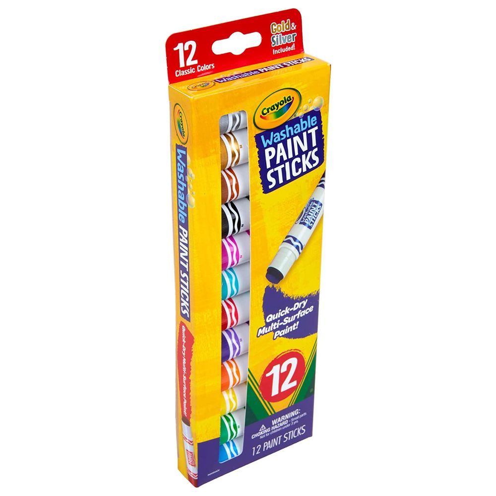 Crayola - Quick Dry Washable Paint Sticks 12pcs