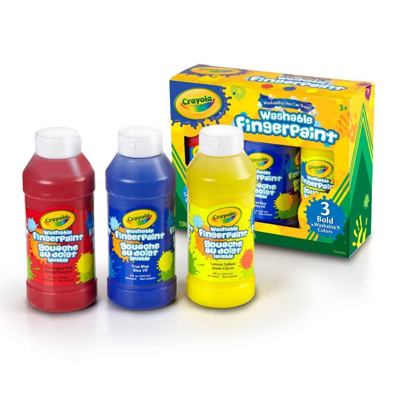 Crayola - 3 CT. 8 oz. Washable Fingerpaint Bold Colors