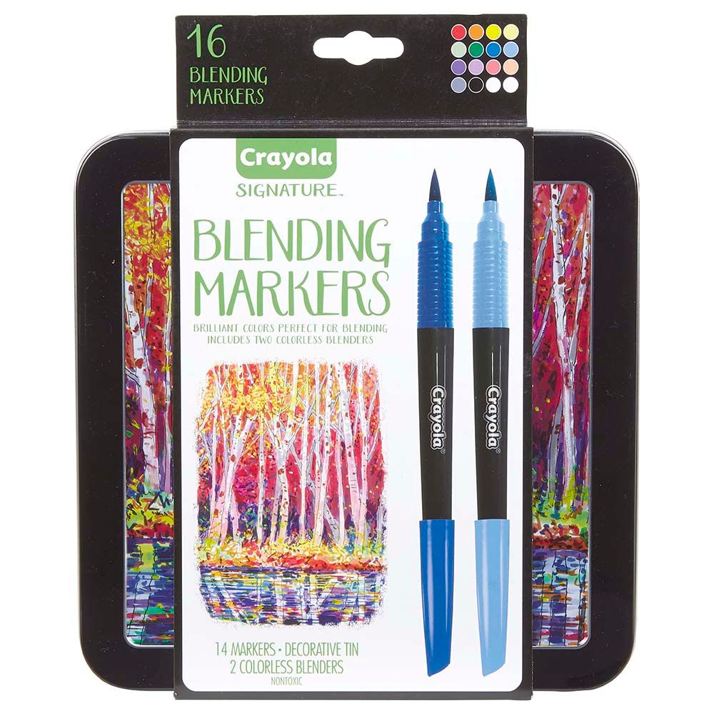 Crayola - Signature Blending Markers w/ Tin - 16pcs