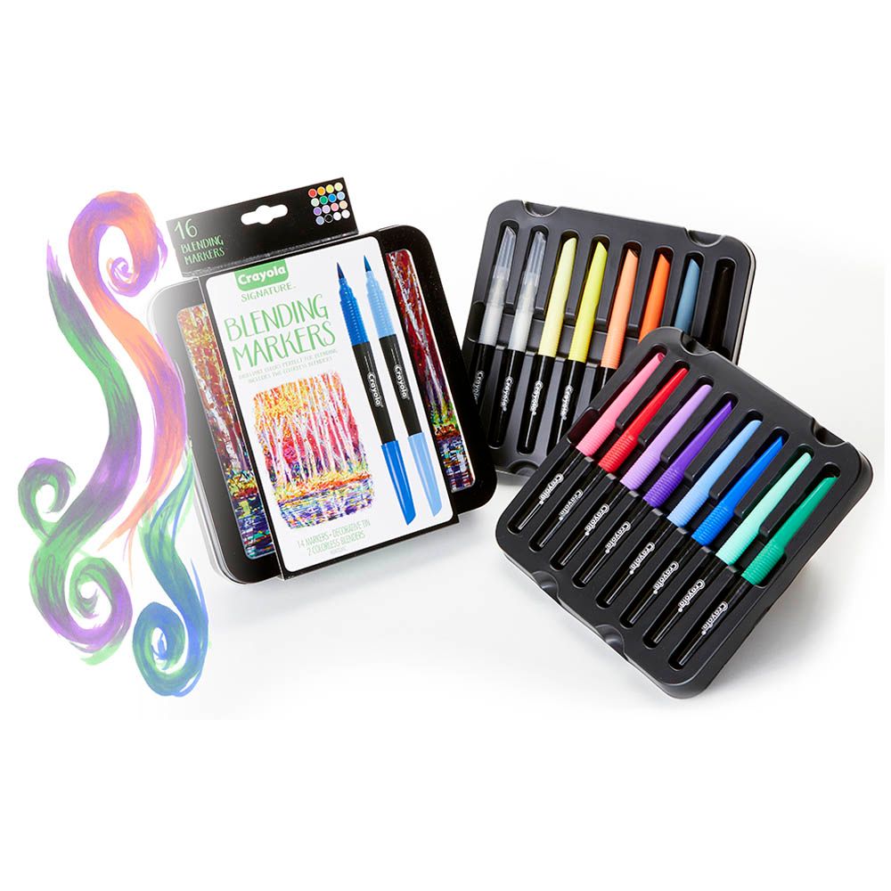 Crayola - Signature Blending Markers w/ Tin - 16pcs