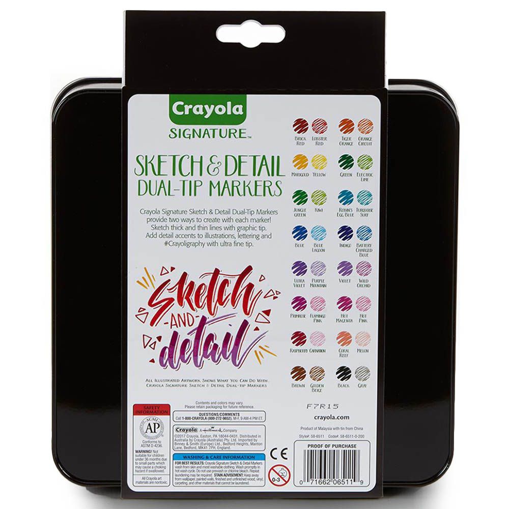 Crayola - Signature Sketch & Detail Dual Ended Markers - 16pcs