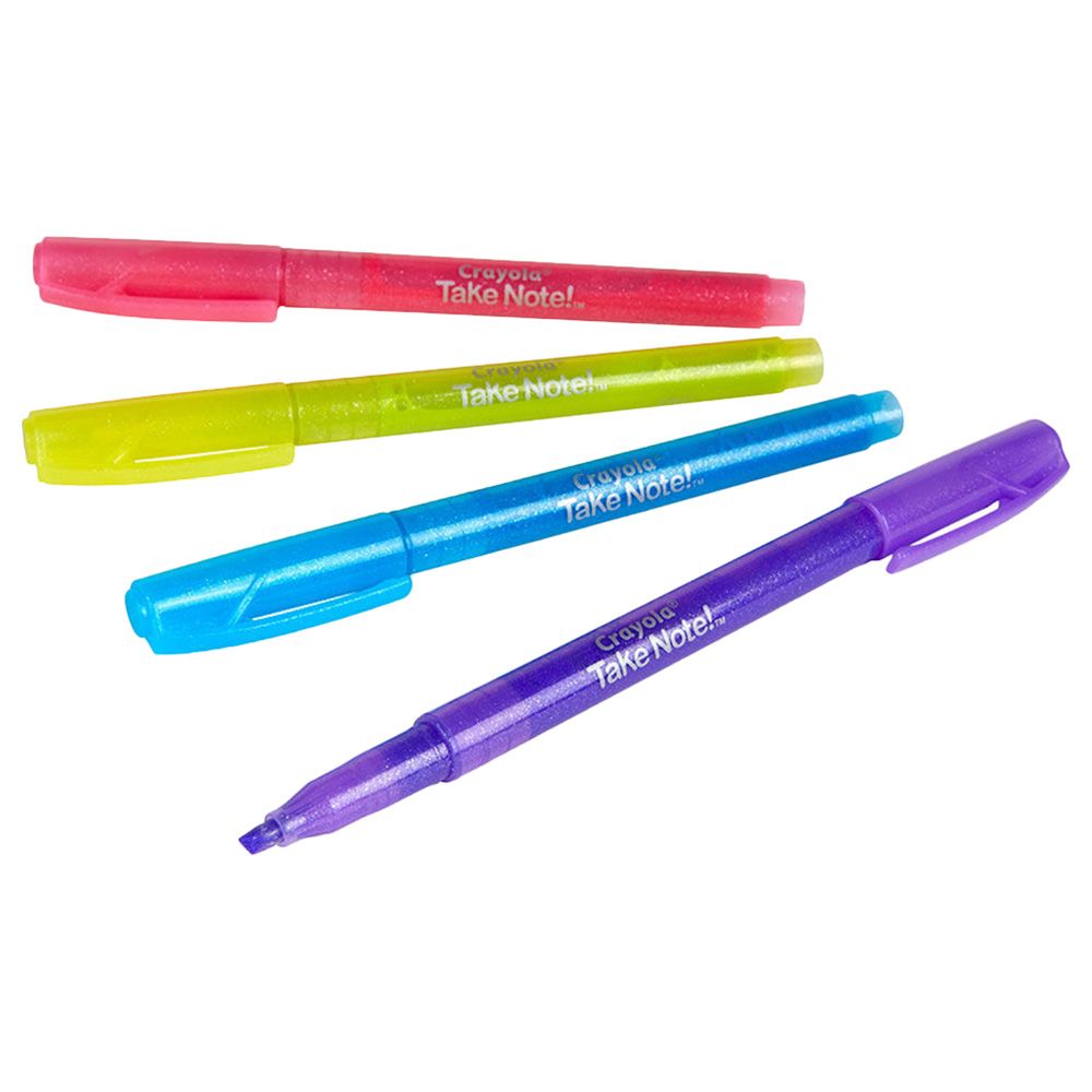 Crayola - Take Note Glitter Highlighters - 4pcs