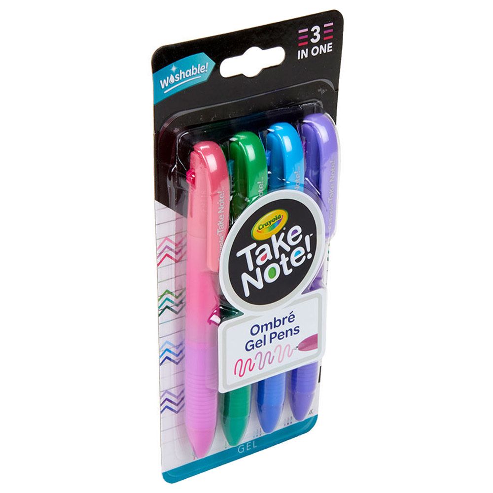 Crayola - Take Note Washable Gel Pens - 4pcs - Ombre