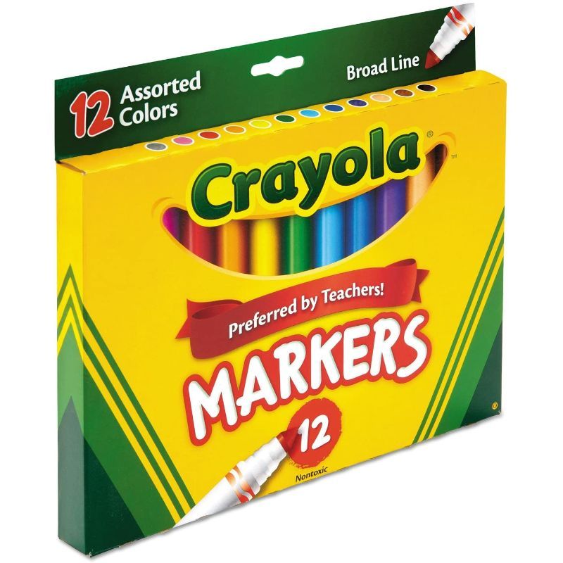 Crayola - 12 Broad Line Markers - Assorted