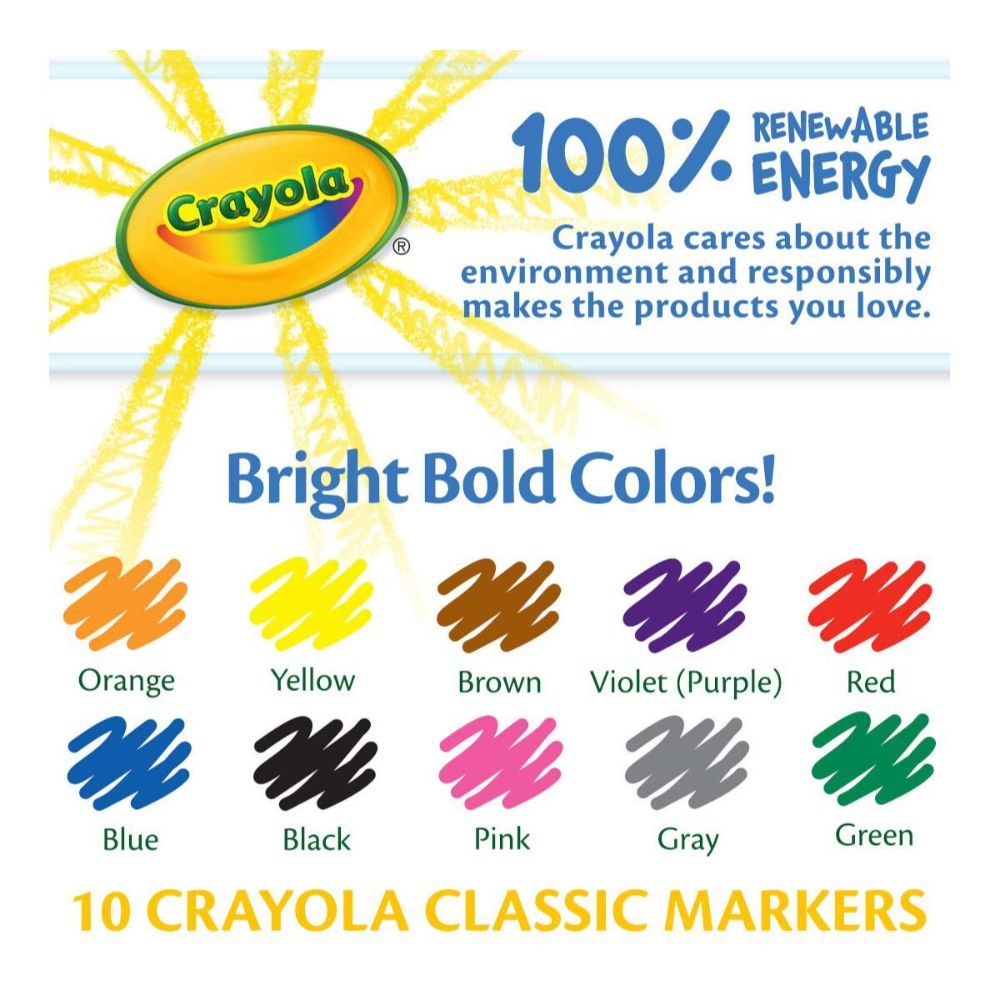 Crayola - 10 Classic Fine Line Colormax Markers