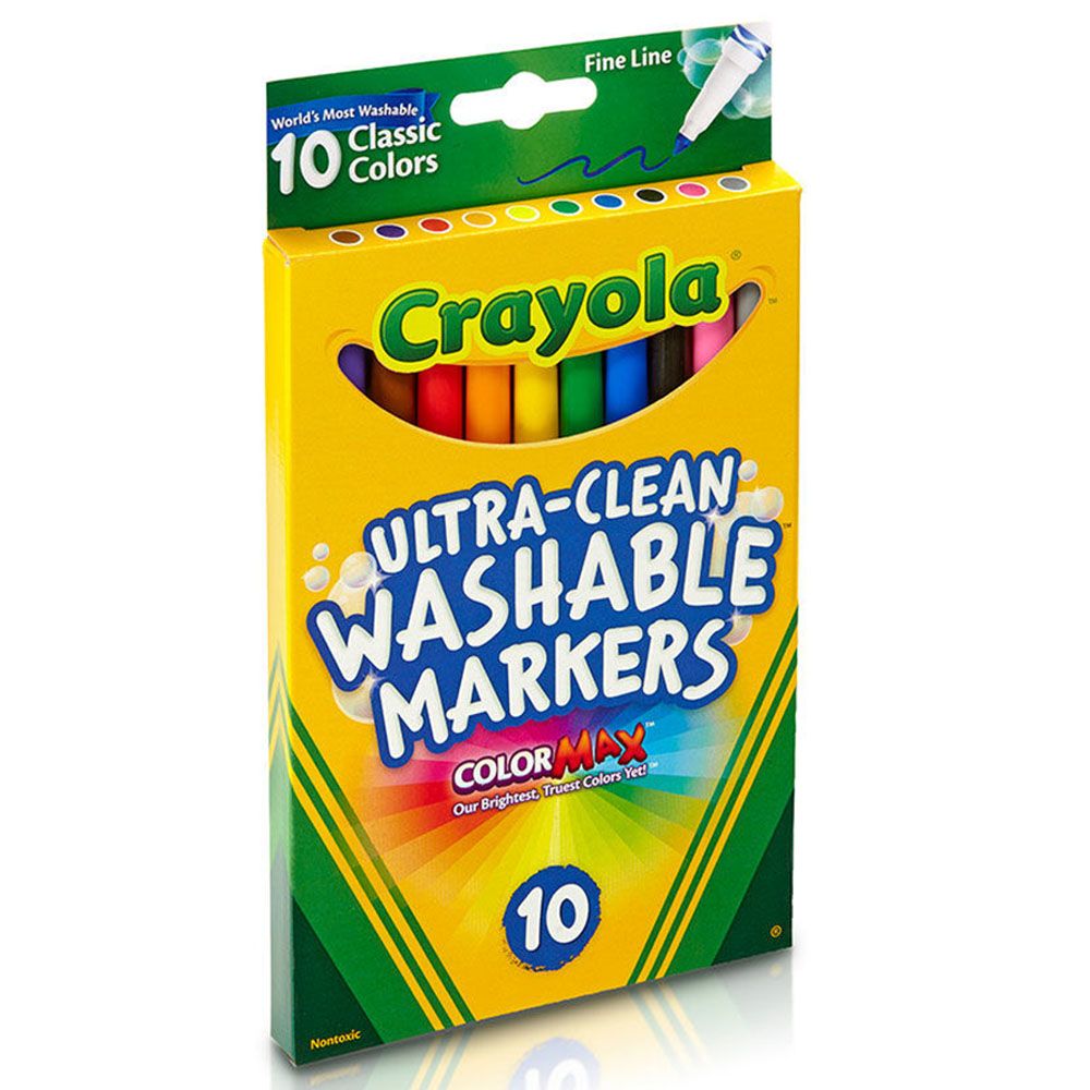 Crayola - Ultra-Clean Washable Markers - Classic Colors - 10pcs