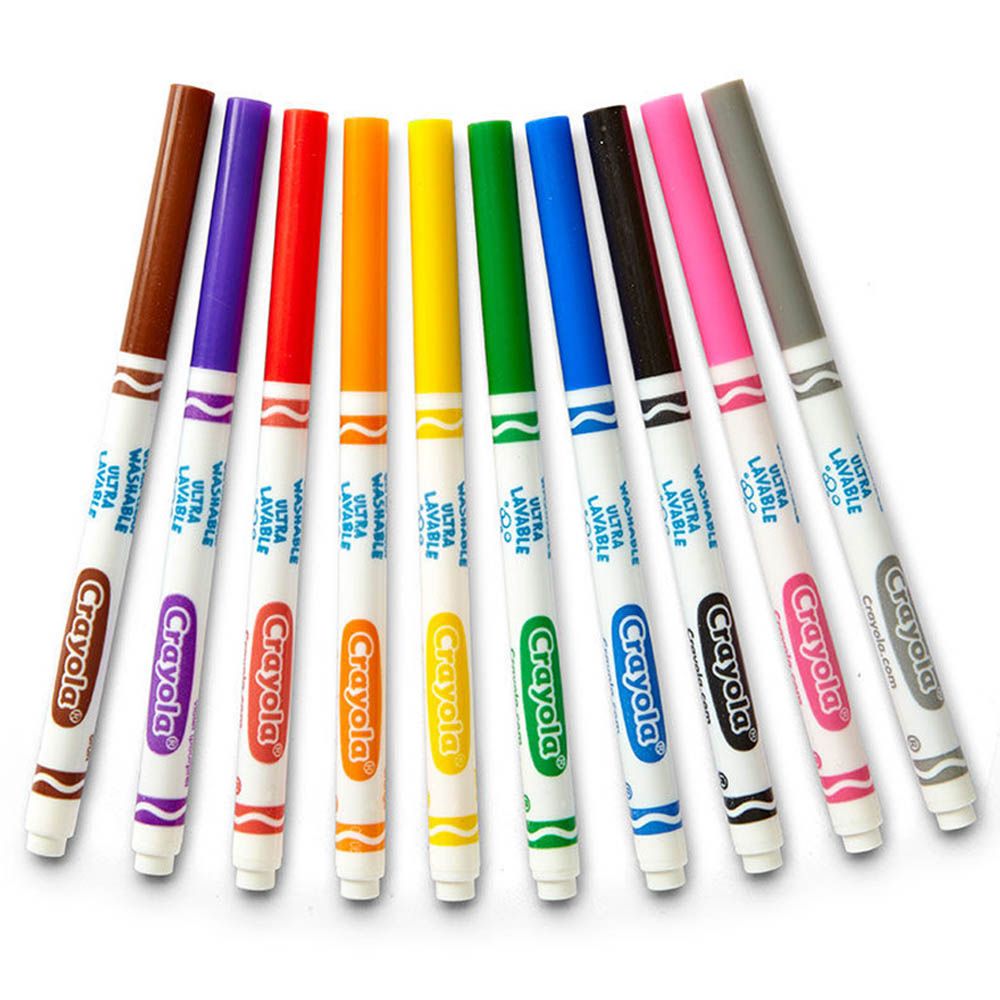 Crayola - Ultra-Clean Washable Markers - Classic Colors - 10pcs