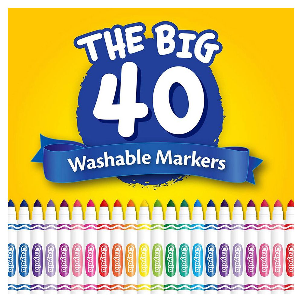 Crayola - 40 Ct Ultra-Clean Washable Assorted Broad Line