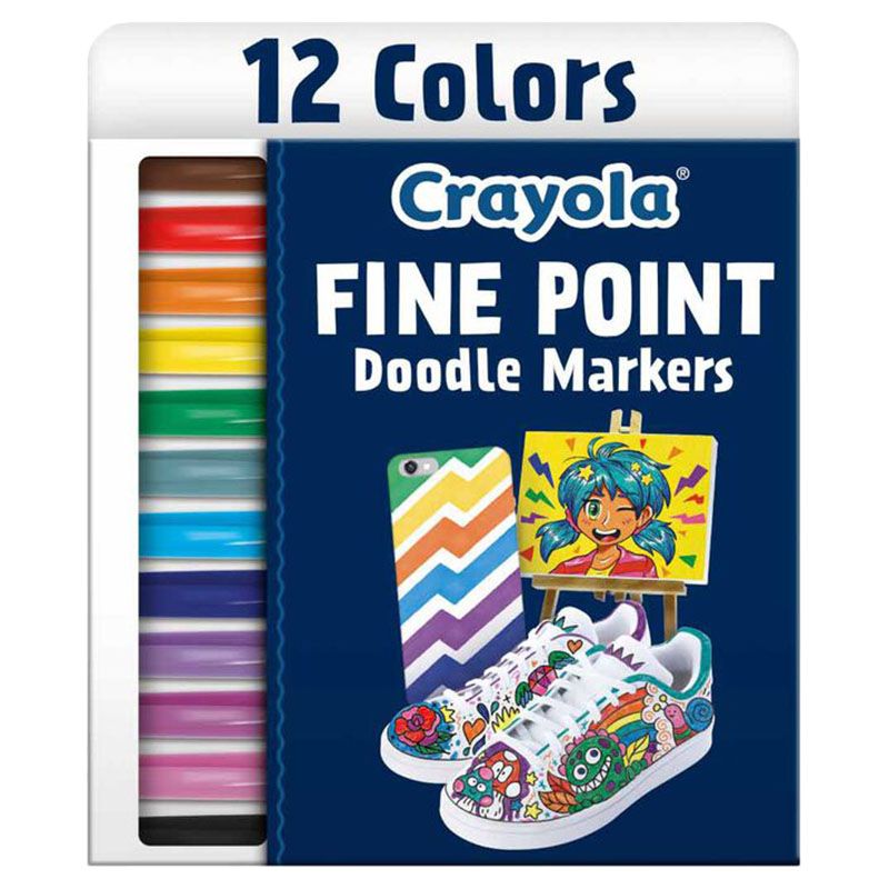 Crayola - Fine Point Doodle Markers - 12pcs