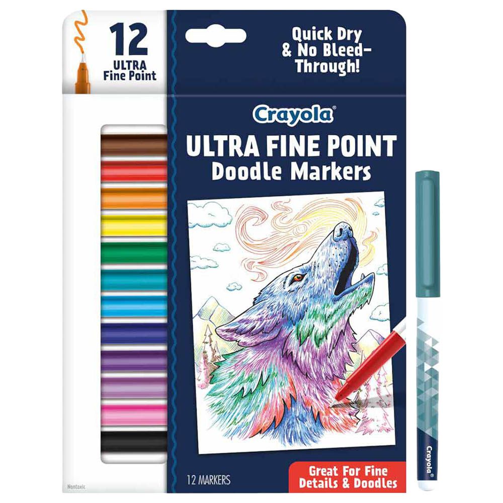 Crayola - Ultra-Fine Point Doodle Markers - 12pcs