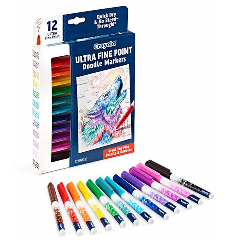 Crayola - Ultra-Fine Point Doodle Markers - 12pcs