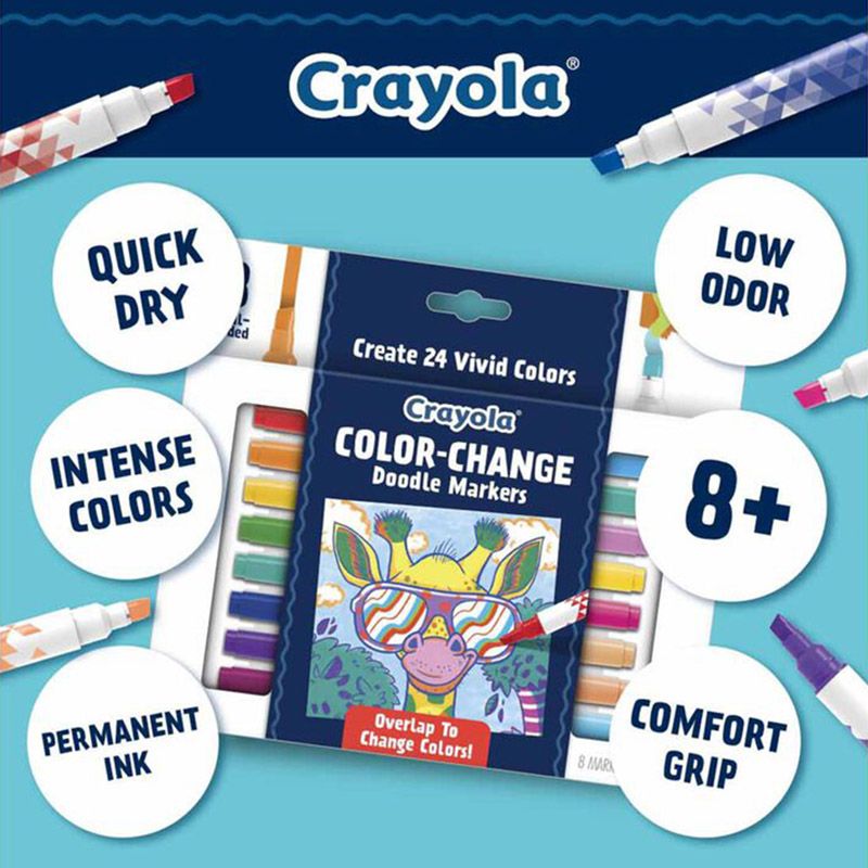 Crayola - Color Change Doodle Markers - 8pcs