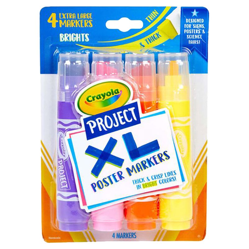 Crayola - XL Poster Markers - 4pcs - Bright Colors