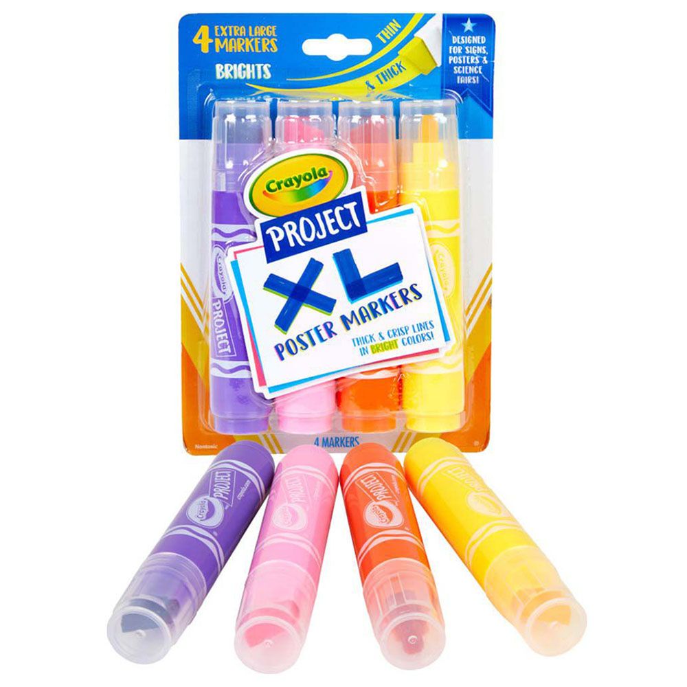 Crayola - XL Poster Markers - 4pcs - Bright Colors