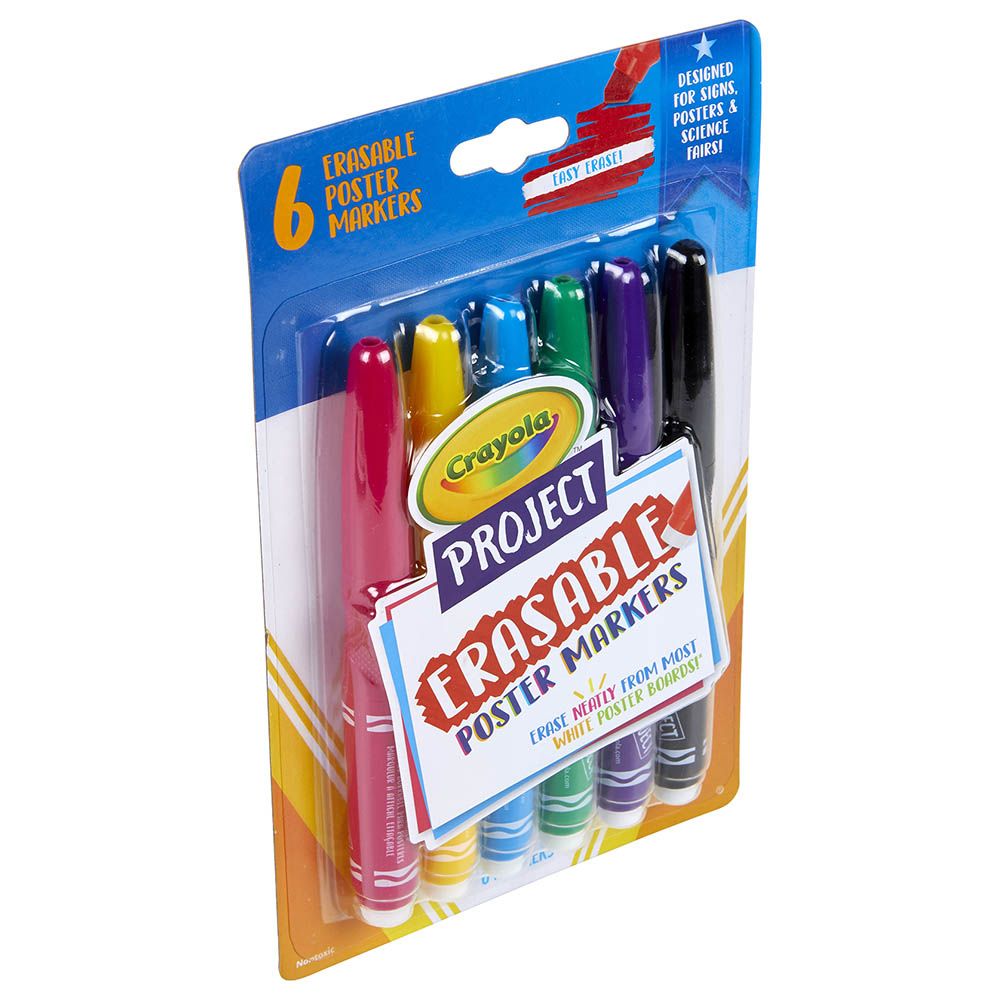 Crayola - Project Erasable Poster Markers 6pcs