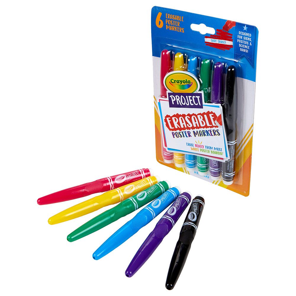 Crayola - Project Erasable Poster Markers 6pcs