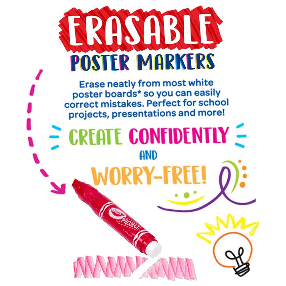 Crayola - Project Erasable Poster Markers 6pcs