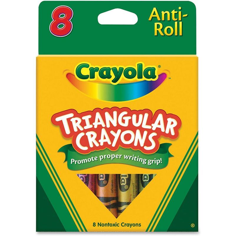 Crayola - 8 Anti-Roll Triangular Crayons