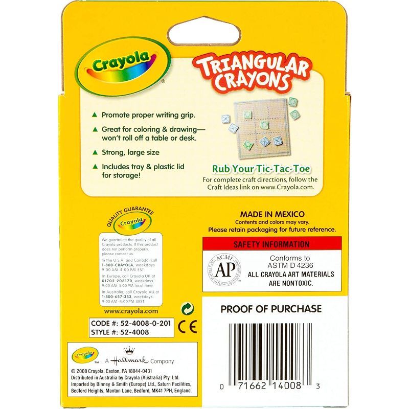 Crayola - 8 Anti-Roll Triangular Crayons