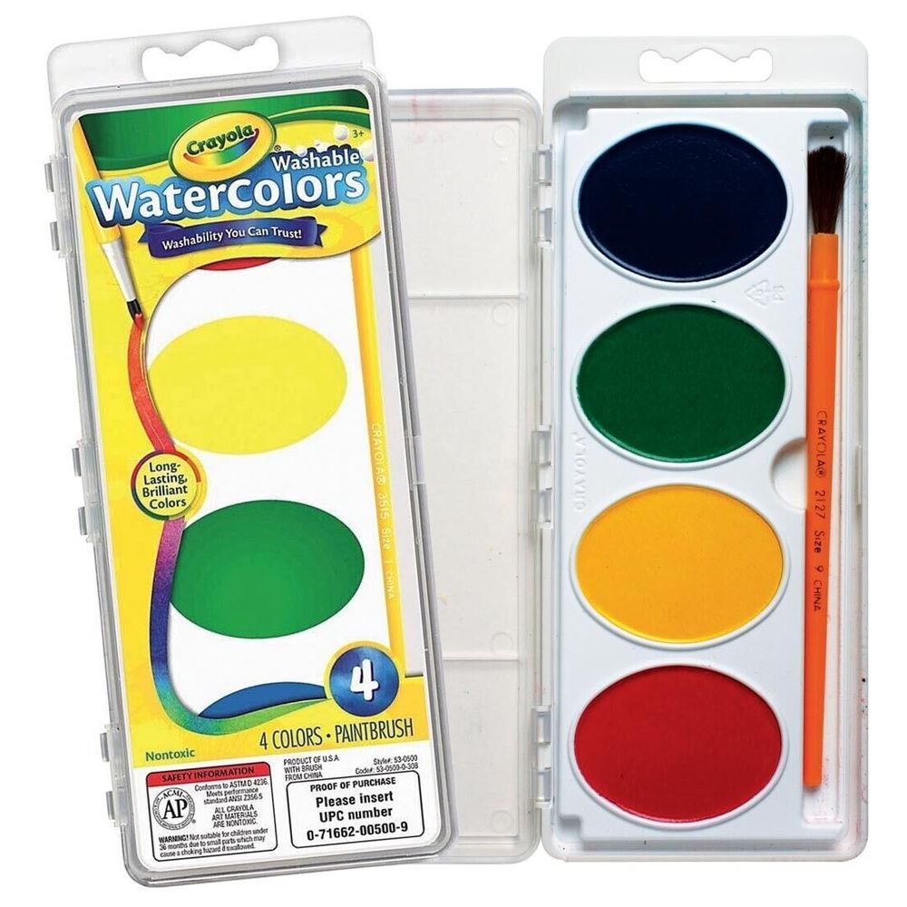 Crayola - Watercolors W/ Plastic Handled Brush