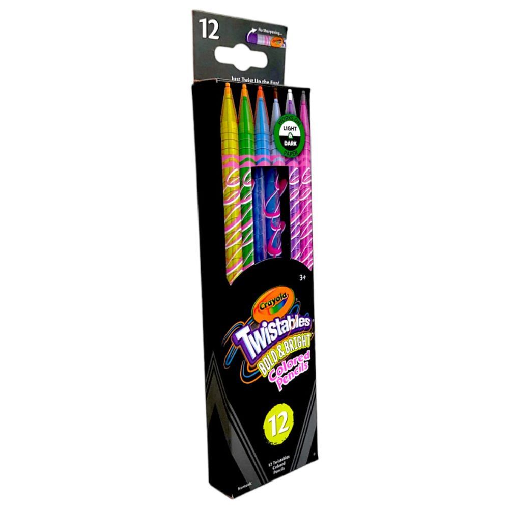 Crayola - Bold & Bright Erasable Twistables Colored Pencils 12pcs