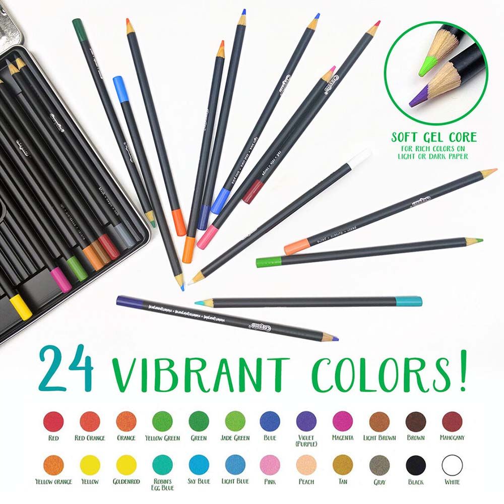 Crayola - Signature Blend & Shade Colored Pencils w/ Tin - 24pcs