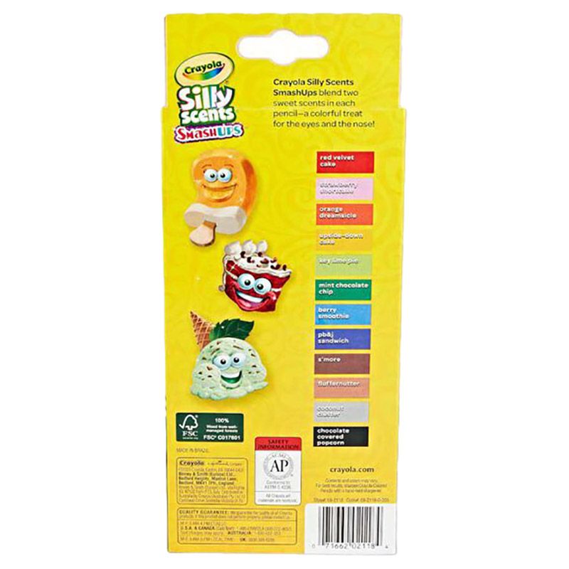 Crayola - Silly Scents Smash Ups Coloured Pencils - 12pcs