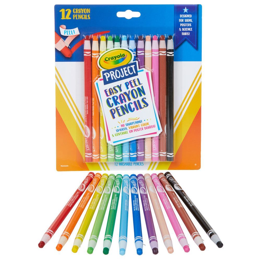 Crayola - Easy Peel Crayon Pencils 12pcs