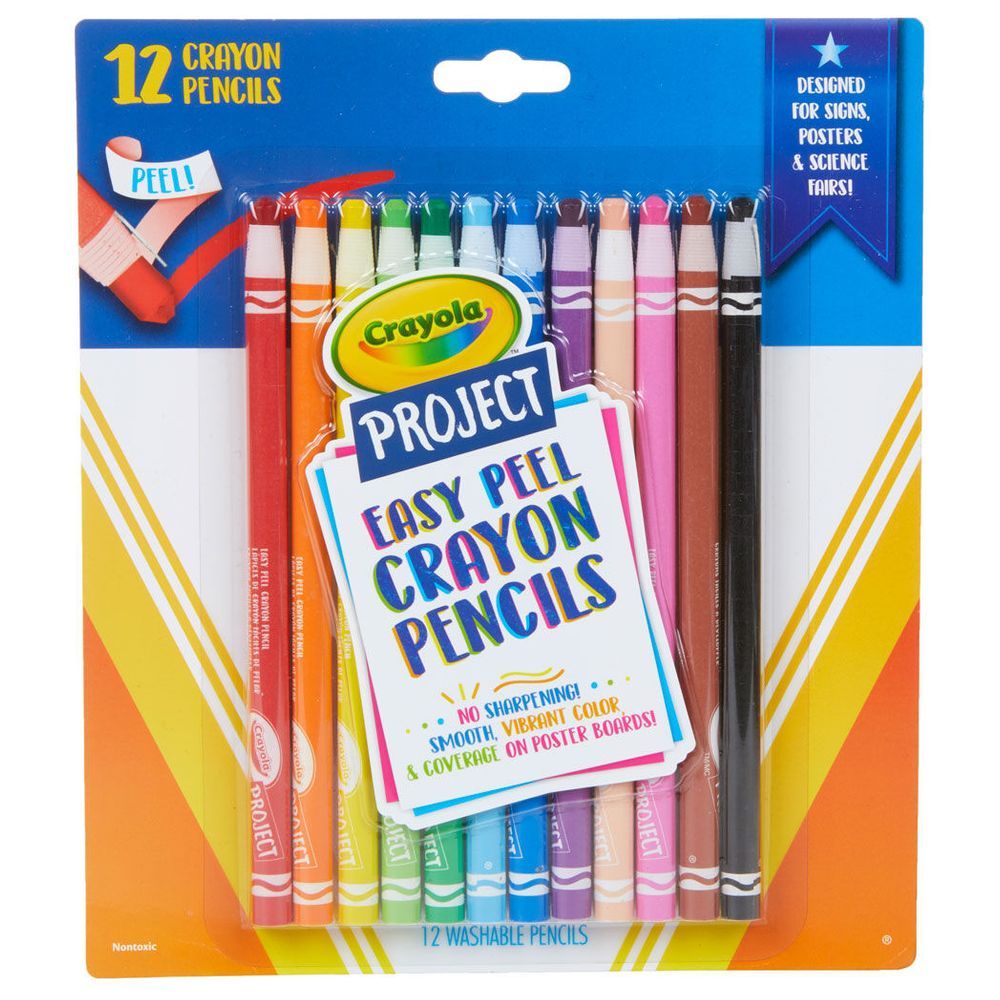 Crayola - Easy Peel Crayon Pencils 12pcs