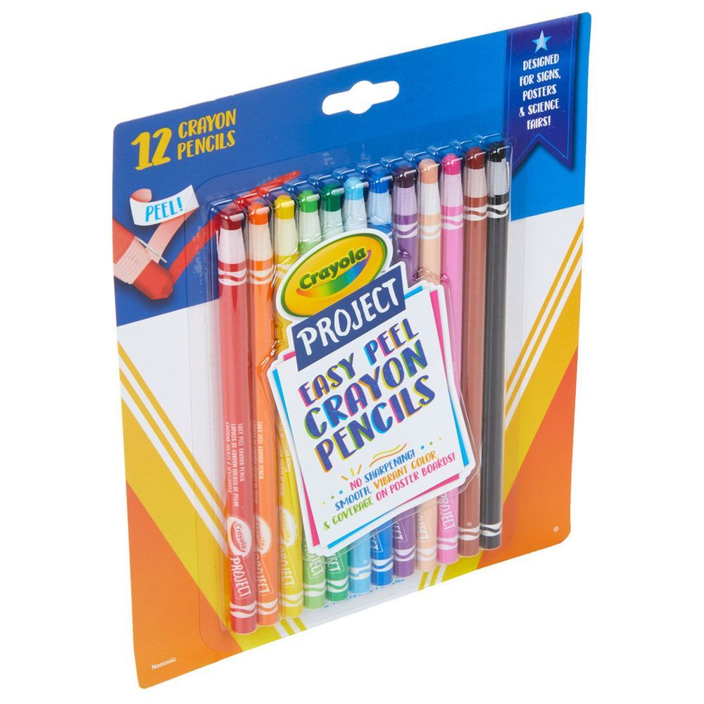 Crayola - Easy Peel Crayon Pencils 12pcs