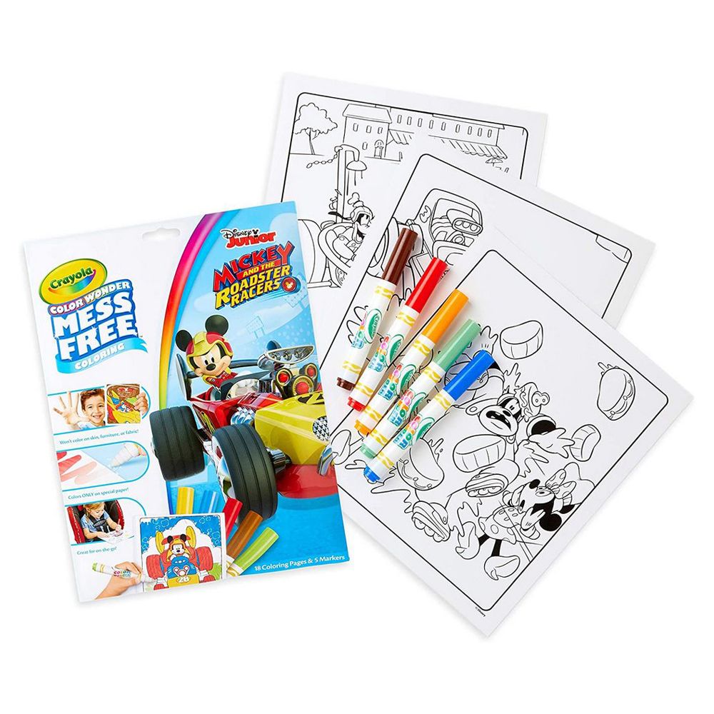 Crayola - Color Wonder Coloring Pad & Markers Mickey Mouse Roadster Racers 