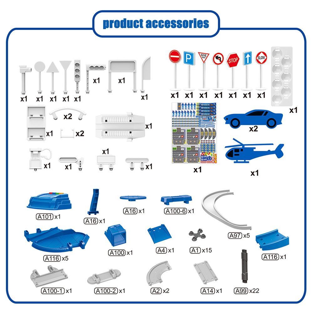 D-Power - 5 Level Police Station Lift Parking DIY Build Set - 82pcs