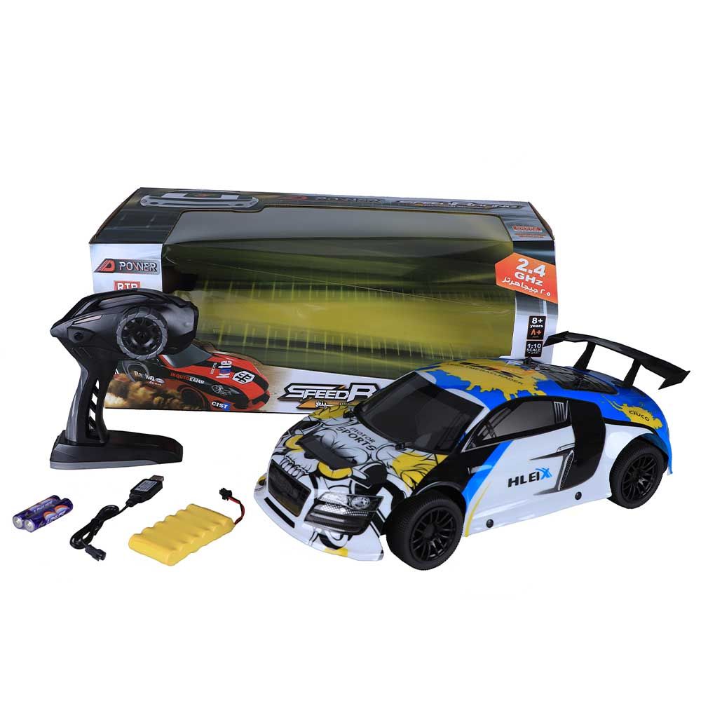 D-Power - Speed Racing RTR 1:10 Scale, 2.4Ghz RC Race Car - Blue