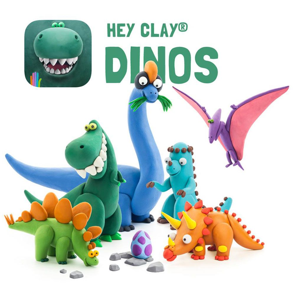 Hey Clay - Dinos Modelling Air Dry Clay Kit - 15pcs