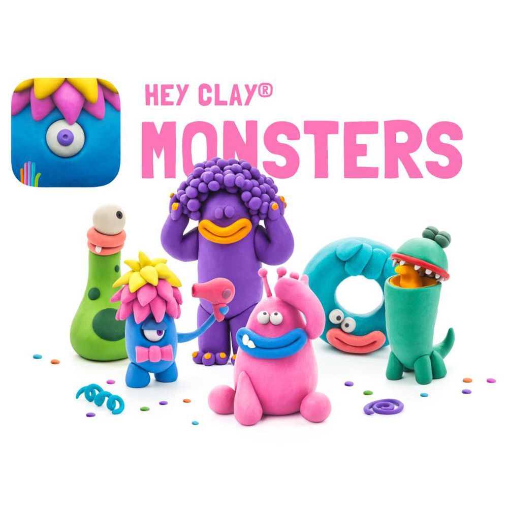 Hey Clay - Monsters Modelling Air Dry Clay Kit - 15pcs