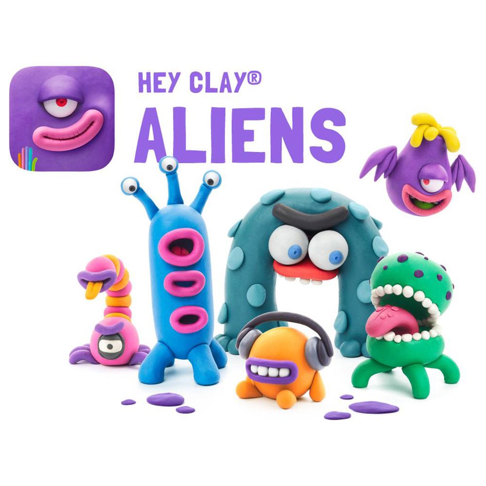 Hey Clay - Aliens Modelling Air Dry Clay Kit - 15pcs